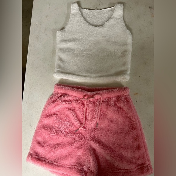 PLUSH COZY LOUNGE WEAR, PLESHY COZY KNIT SET, PLUSH COZY PAJAMAS, 4 PIECE SET - Picture 1 of 12